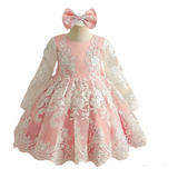 Vestido Elegante Para Niña Color Rosado Fiestas Y Cumpleaños