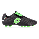 Lotto Botines Fútbol Stadio 500 Fg Para Hombre En Negro Y Ve