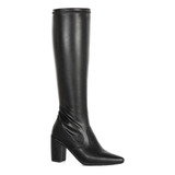 Bota Feminina Bico Fino Cano Longo Stretch Salto Alto Gigil