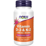 Now Foods Vitamina D3 1000iu & Vitamina K2 45mcg - 120 Cáps
