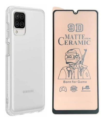 Estuche Rígido Transparente + Vidrio Cerámica Para Samsung