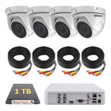 Kit 4 Camaras Domo Metal Circuito Cerrado Epcom Hd-720p 1 Tb