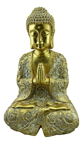 Figura Decorativa Grande Buda Meditar 42cm Zen Deco Zn Ct