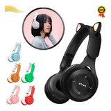 Fone De Ouvido Bluetooth Headset Led Orelha Gato Headphone