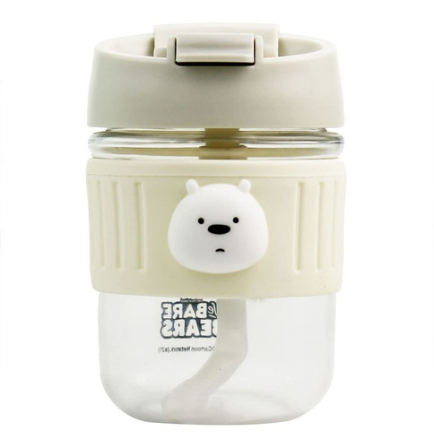 Miniso We Bare Bears (ice Bear) De Agua De Plástico Con Tapa