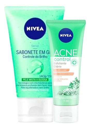 Kit Sabonete Gel 150g + Esfoliante Rosto Acne Control Nívea