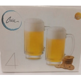 Set De 4 Tarros Cerveceros De Vidrio 355 Ml.