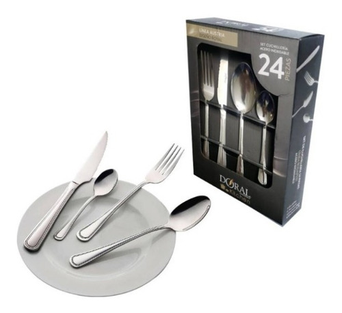 Set De Cubiertos 24 Piezas Doral /servicio Doral Acero Inox