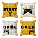 Kit Capas Almofadas Decorativas Game Over 45x45 - Id Decor