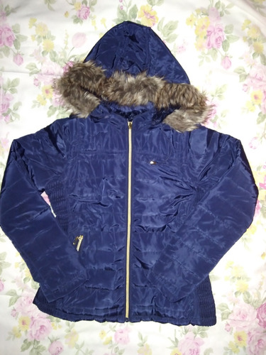 Campera Puff Mujer Con Piel Chaleco Importada Capucha 2 En 1