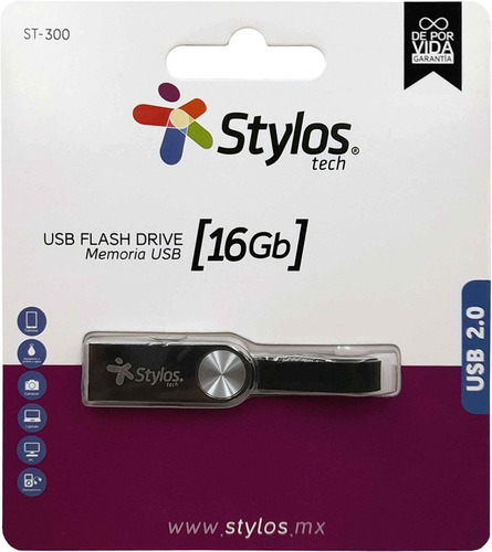 Memoria Usb 16gb St300 Flash 2.0 Stylos