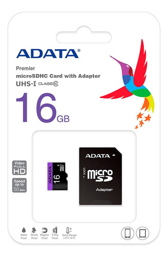 Kit 8 Memorias Micro Sd 16gb Adata Ausdh16guicl10-ra Mayoreo