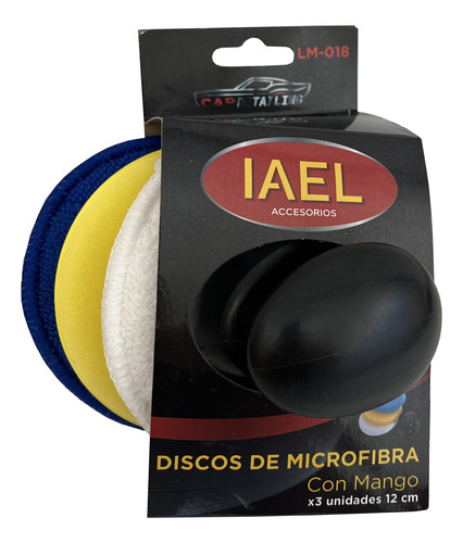 Pad Disco Aplicador Microfibra X 3 Con Soporte Aplicador Aga