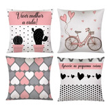 Kit 04 Capas De Almofada Decorativas Modernas Luxo 02