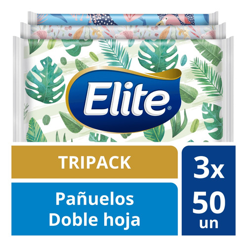 Pack 3 Pañuelos Faciales Elite Toda Ocasión 50 Un