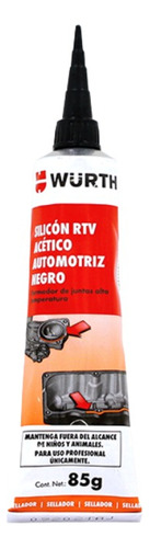 Silicon Automotriz Rtv Negro Aceitico Wurth