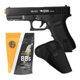 Kit Airsoft Spring Hs-g17 + 1000un Bbs 0.20g + Coldre Neo