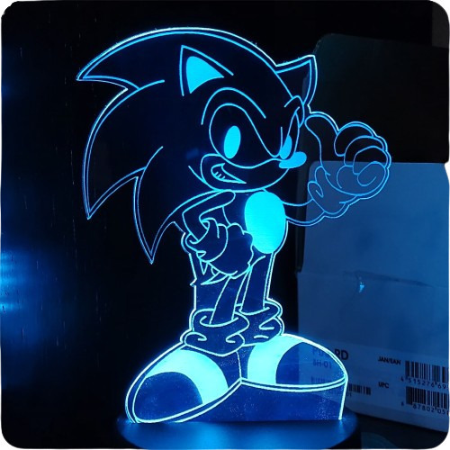 Lámpara Led 3d Sonic Velador Decorativo Rgb Control Remoto