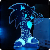 Lámpara Led 3d Sonic Velador Decorativo Rgb Control Remoto