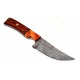 Cuchillo De Caza Acero Damasco Randy Knives + Funda De Cu...