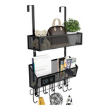 Organizador Puerta Ganchos 11, Estantes Bao Cocina (negro)