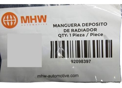 Manguera Deposito De Radiador Chevrolet Corsa 1.3l 1.4l 1.6 Foto 2