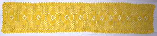 Caminos De Mesa Crochet, Hecho A Mano, Amarillo 120x25