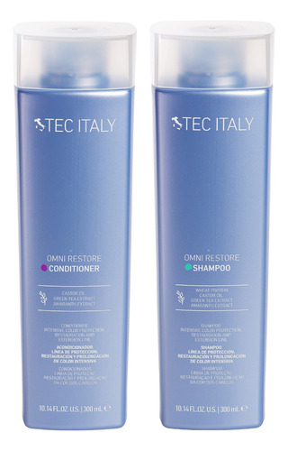  Kit Shampoo Y Acondicionador Tec Italy Omni Restore 300 Ml
