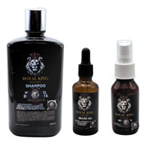 Kit Barba Royal King Exclusive Shampoo, Aceite Y Potenciador