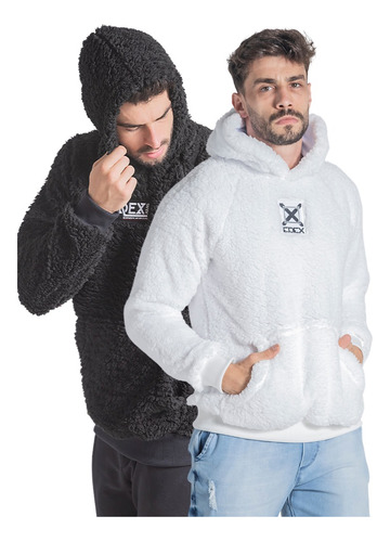 Casaco Masculino Forrado Blusa Teddy De Inverno Com Capuz