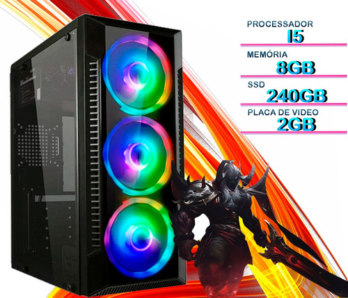 Pc Game I5 8gb Ssd 240gb Placa Vídeo Fan Cooler Rgb