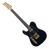 Guitarra Canhota Seizi Katana Kabuto Lefty Black Gold C/ Bag