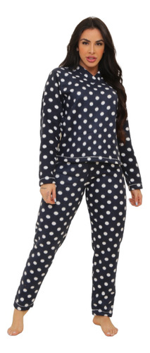 Conjunto Pijama Feminino Fleece Soft Plush Peludinho Inverno