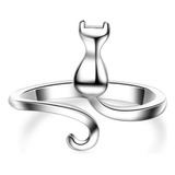 Anillo Gato Plata De Ley 925 Diseño Nicho Nuevo