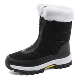 Botas De Nieve Impermeables Forro Polar Con Cremallera Mujer