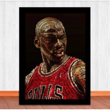 Pôster Quadro Michael Jordan Moldura Com Vidro  33x43 Cm #1