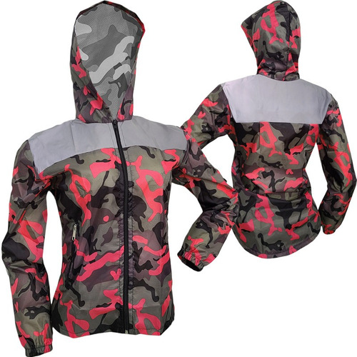 Chaqueta Reflectiva Cortavientos Camuflada Dama Bici Ruta