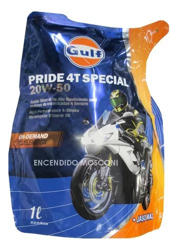 Aceite Gulf Pride 4t Special Mineral 20w-50 1 Litro Moto