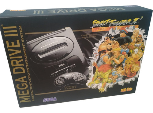 Caixa Sega Mega Drive 3 Street Fighter Il + Berço