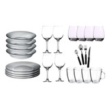 Set Vajilla Completa 4 Personas 36 Pzs Platos Vasos Cubierto