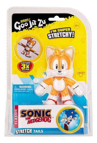 Goo Jit Zu Tails Boneco Elástico 12cm Sonic The Hedgehog