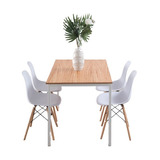 Juego De Comedor Mesa Hierro 120x80+ 4 Sillas Eames En Stock