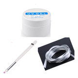 Kit Fibra De Vidrio + Gel Uv + Pincel Gel Uv Semipermanente