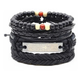 Pulsera Manilla Brazalete Cuero Trenzada Para Hombre Mujer