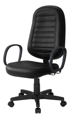 Cadeira Presidente Relax Costurada Cor Preto Material Do Estofamento Couro Sintético