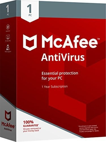 Mcafee Antivirus 2018 - 1 Pc Vieja Versión.