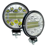 Par Faros 34 Led Redondos O Cuadrados Luz Fija Y Estrobo Bsp