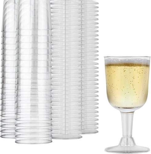 Copas De Vino De Plástico Transparente 5 Onzas 40 Unidades