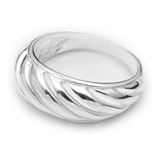 Anillo Bombé Calado Plata 925