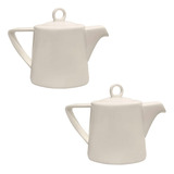 Set De 2 Teteras Blancas De Porcelana